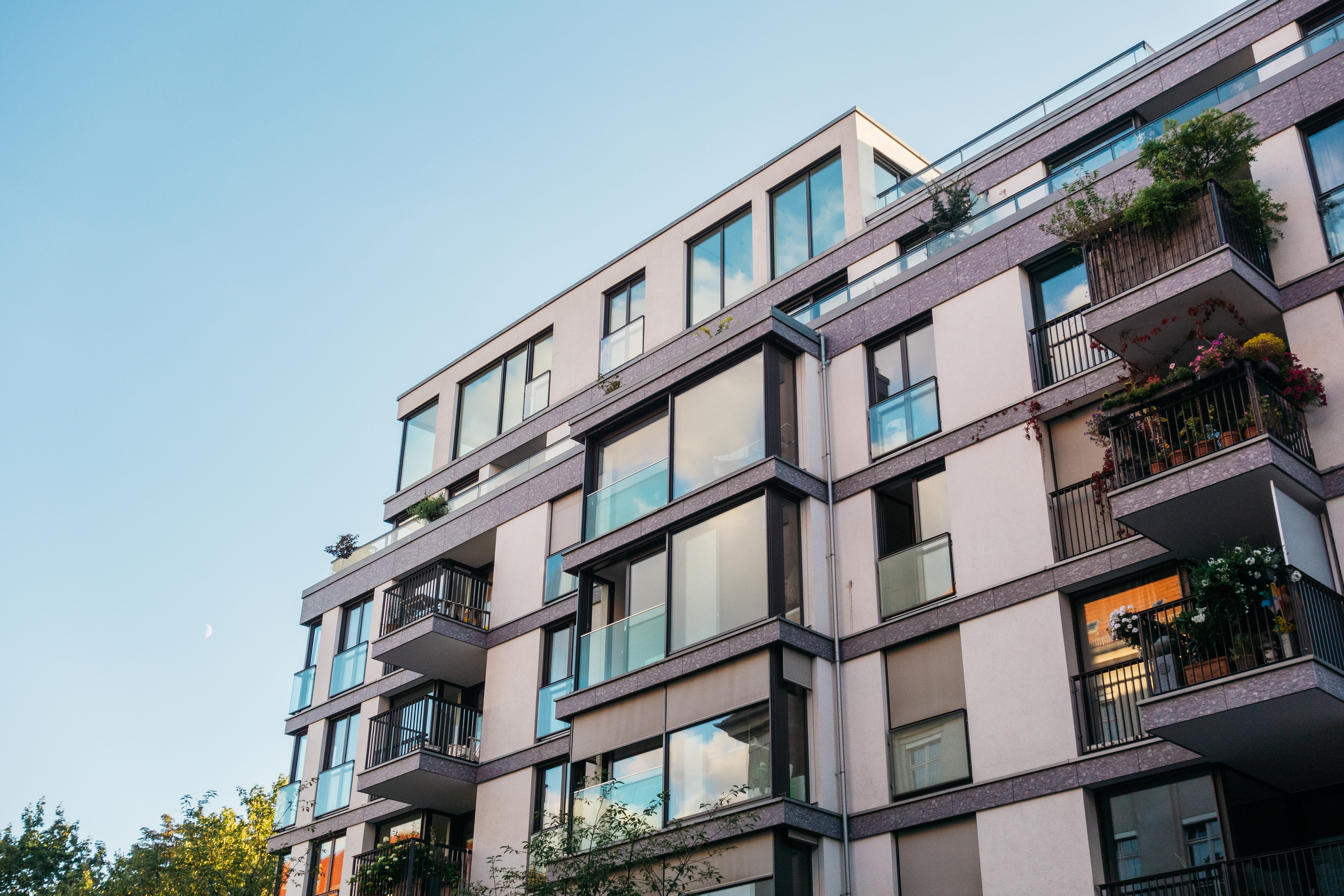 apartment building with modern facade